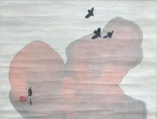 crows against a purple cloud