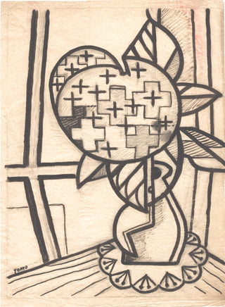 jarrón semiabstracto de flores