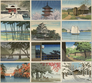 The complete set of 12 calendar prints, commissioned by the Pacific Transport Lines in 1952