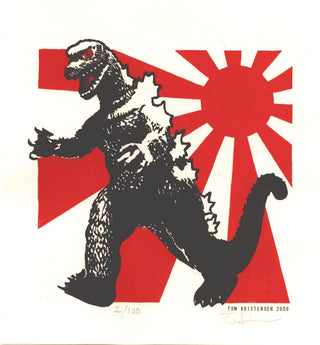 Godzilla und die japanische Kaiserflagge