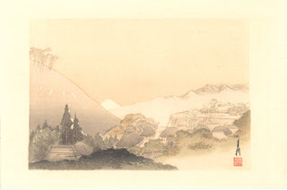 Fuji inmitten von Hügeln