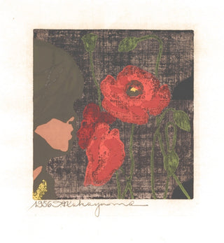 Girl In profile with poppies