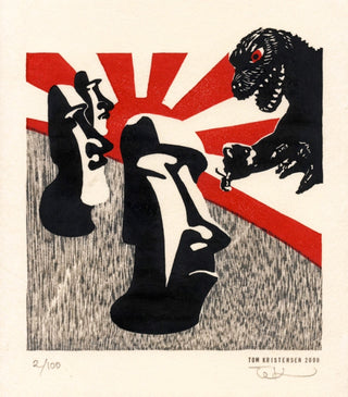 Godzilla mit Moai