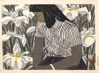 Mujer joven e iris