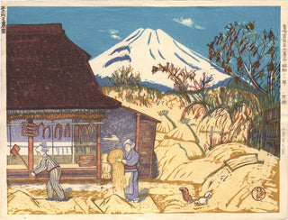 Mt.Fuji and farmhouse