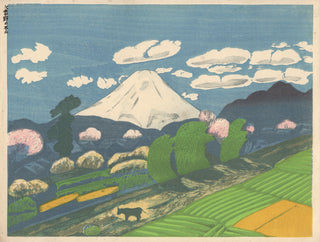 De berg Fuji in de wolken