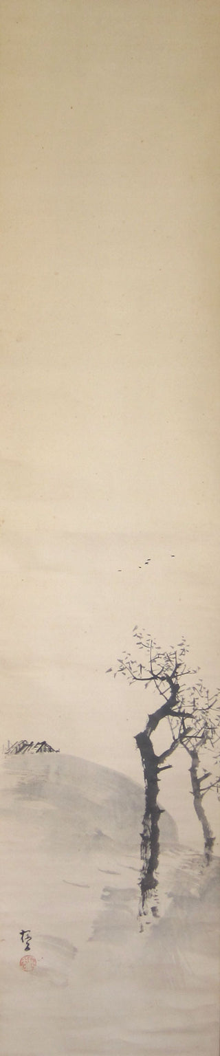 Vue paisible d'un village d'automne