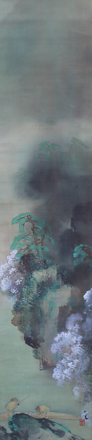 Spring rain in Arashiyama Gorge (嵐峡春雨)