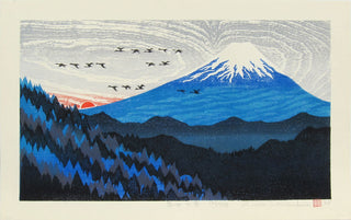 Modrá Fuji a létající husy