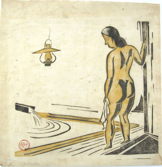 Vrouw bij een onsen