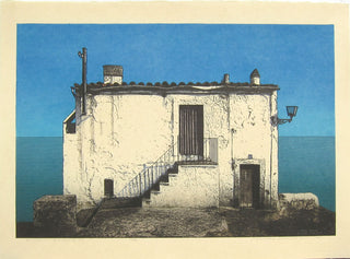 Casa de piedra con escaleras