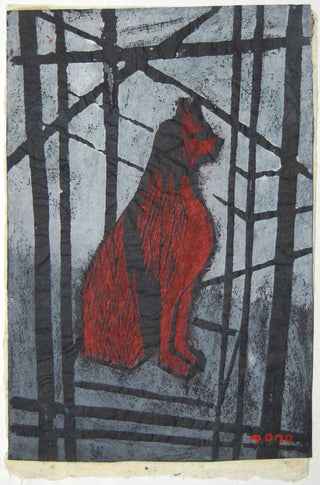 Un gato en el Museo Egipcio de Viena.
