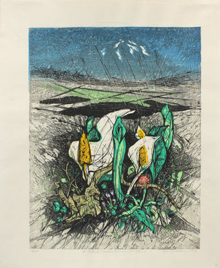 Bergbloemen in de regen