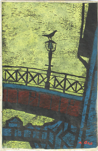 Vogel op een brug