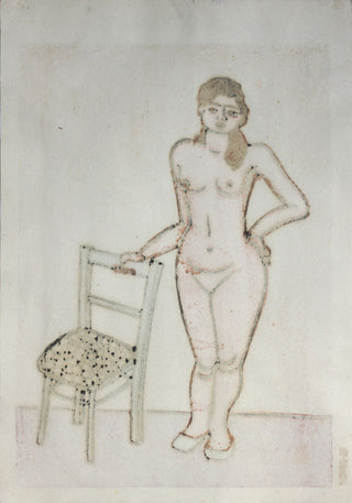 De pie desnudo