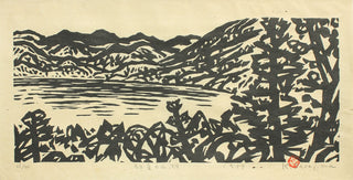 Mountain lake in early winter