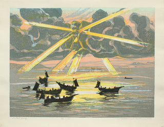 Evening glow at sea