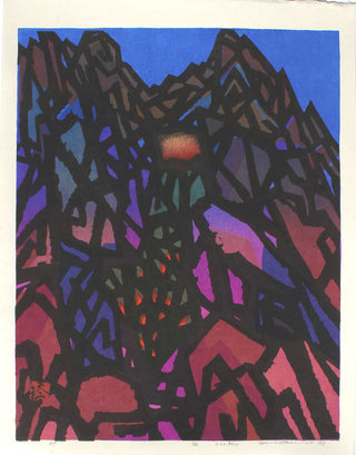 Night: fire at Yama Shinzan