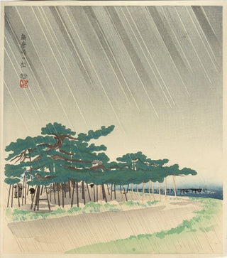 Dennenbomen bij Shin Karasaki