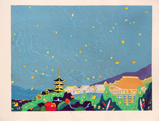 Templo Kiyomizu iluminado por las estrellas