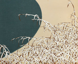 Plovers and snow-covered grasses