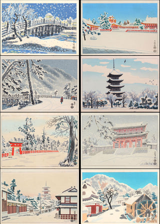 Acht sneeuwscènes uit Kyoto