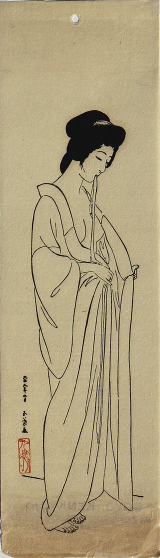 Advertisement for Goyô's "Beauty in Long Undergarment" print
