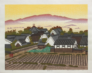 Field with houses