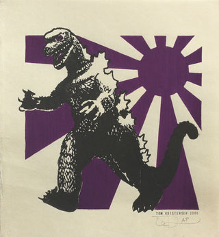 Godzilla And Japanese Imperial flag