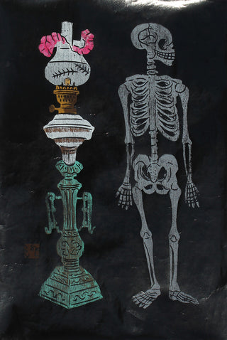 Lamp en skelet