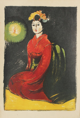 Maiko in front of a light