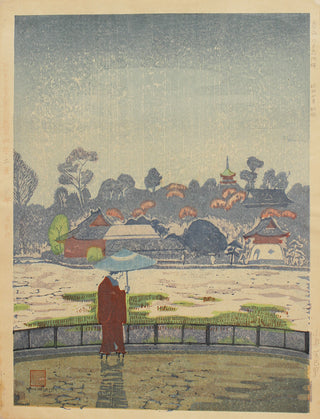 Shinobazu Pond in spring rain