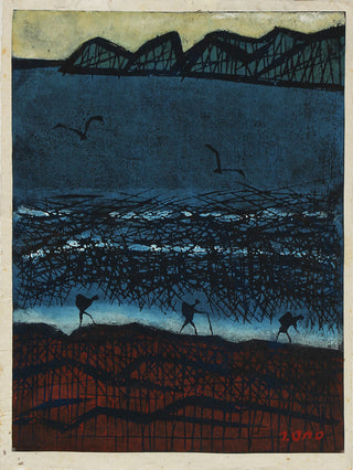 Zeewier en vogel