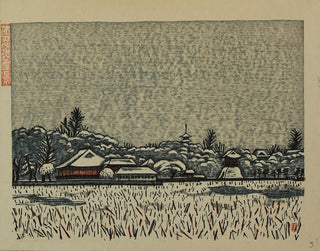 Der Shinobazu-Teich im Schnee
