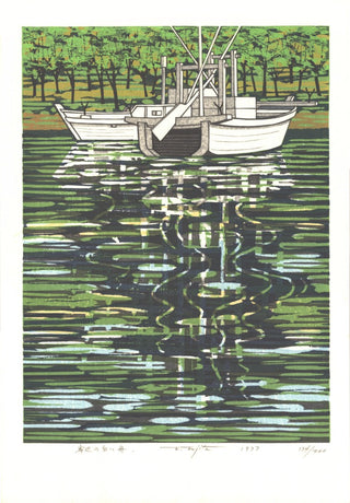 White boats at the shore