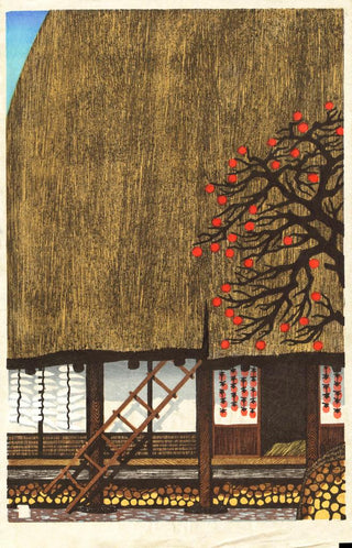 Autumn scene with kaki fruit