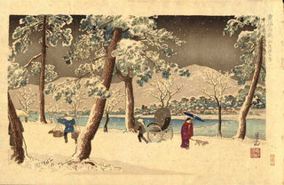Snow on the Kamo River Embankment