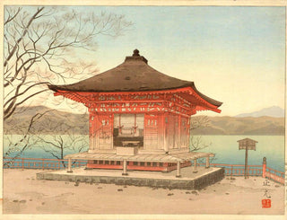 Aizen-do-Pavillon am Strand von Uta-ga-hama